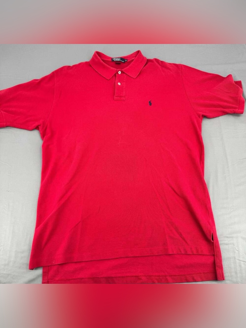 Vintage 90s Polo Ralph Lauren XL Red Polo Shirt USA Made Navy Pony 100% Cotton